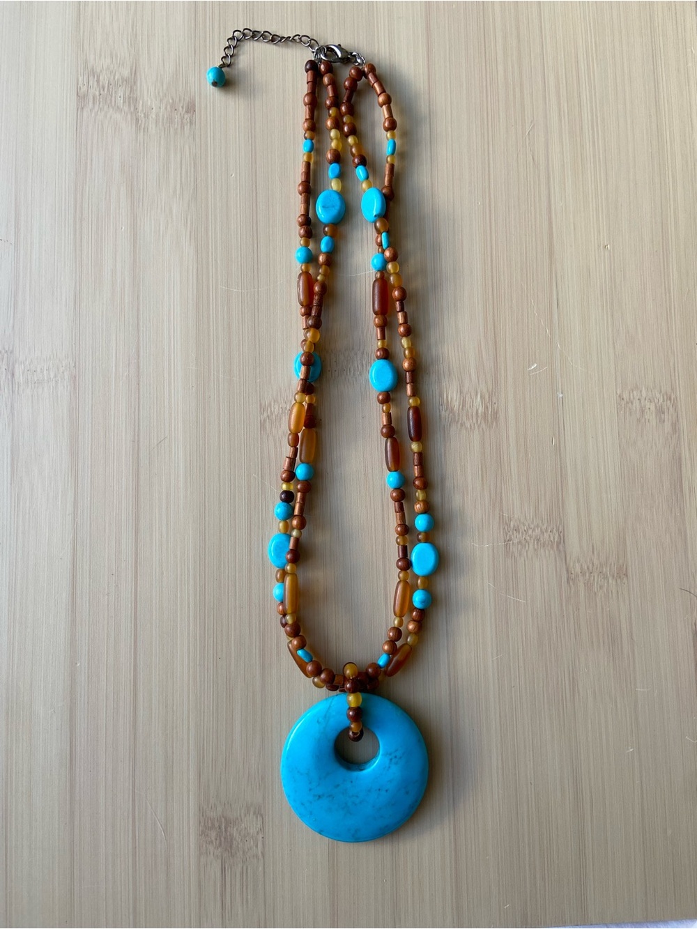 Coldwater Creek Beaded Stone Necklace